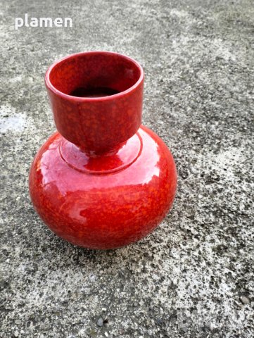 Италианска ваза Citano от червен порцелан, снимка 1