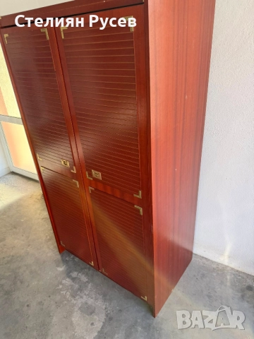 021111  двукрилен  гардероб 180/107см цена 295 лв или 150,83евро    смр -180см висок, 107, снимка 3 - Гардероби - 52280853