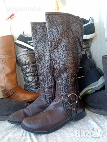 дамски ботуши original  SERGIO TODZI® ,N- 38 - 39 - тъмно кафяви, плетена кожа, снимка 10 - Дамски ботуши - 43563453
