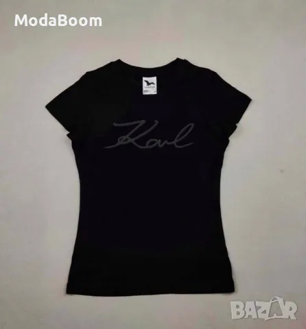 Karl Lagerfeld черни дамски тениски , снимка 2 - Тениски - 48793687