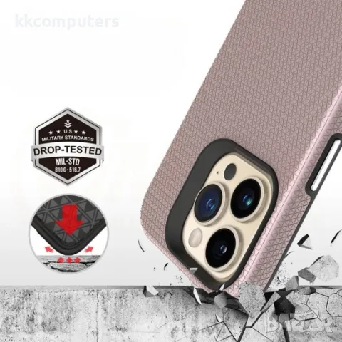 iPhone 16 Pro Max (6.9) Силиконов твърд кейс Vmax Triangle и Протектор, снимка 5 - Калъфи, кейсове - 49843234