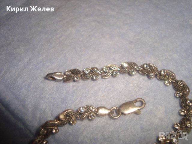 ФИНА СКЪПОЦЕННА ФЛОРАЛНА СРЕБЪРНА АРТ ГРИВНА СРЕБРО 925 с ФАСЕТИРАНИ ЦИРКОНИ 32651, снимка 8 - Гривни - 38323662