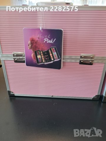 Голям професионален куфар с гримове с немско качество в розов цвят , снимка 2 - Декоративна козметика - 43079713