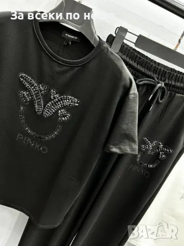 Pinko Дамски Спортен Комплект С Бродирано Лого И Пришити Камъни🔝Дамски Спортен Екип Пинко Код A485, снимка 2 - Спортни екипи - 50090341