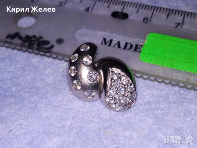 СКЪПОЦЕНЕН СРЕБЪРЕН МЕДАЛЬОН СРЕБРО 925 с БЯЛА ПОЗЛАТА и ФАСЕТИРАНИ ЮВЕЛИРНО КРИСТАЛЧЕТА 34440, снимка 8 - Колиета, медальони, синджири - 39318928