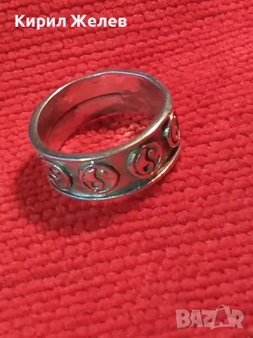 СТИЛЕН АРТ ДИЗАЙН СРЕБЪРЕН ПРЪСТЕН Тип ХАЛКА ЛАКИРАНО СРЕБРО 925 с Ин и Ян ОРНАМЕНТИКА 48568, снимка 13 - Пръстени - 49704290