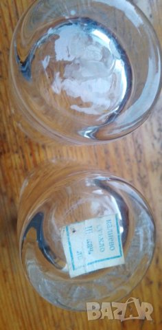 Две чашки за концентрат, калиево стъкло с гравюра, снимка 3 - Чаши - 39896609