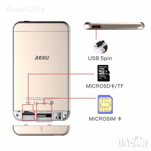 Мини мобилен телефон Aeku i9, снимка 5 - Други - 38091933