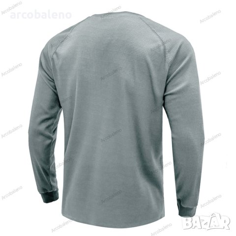 Нова мъжка тениска Henley с кръгло деколте и дълъг ръкав, 6цвята , снимка 6 - Тениски - 39132027