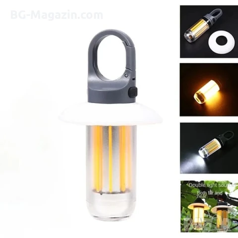 Мощна акумулаторна преносима LED лампа къмпинг осветление лед фенер за риболов туризъм палатка силна, снимка 2 - Къмпинг осветление - 51178731