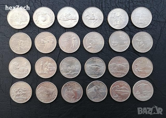 ❤️ ⭐ Лот монети САЩ Куотъри 24 броя ⭐ ❤️, снимка 2 - Нумизматика и бонистика - 43581433