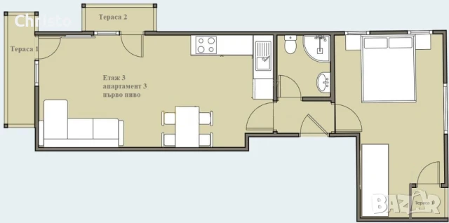 Без аналог!!! Чисто нов двустаен апартамент плюс таванско ателие в центъра на кв. Сарафово , снимка 10 - Апартаменти - 50711421