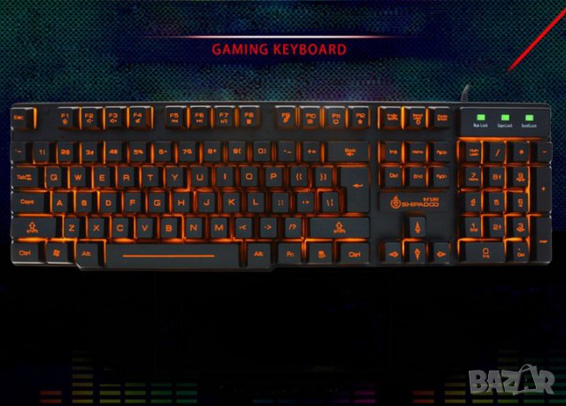 Геймърска клавиатура Shipadoo K600 с водоустойчив дизайн и подсветка, снимка 4 - Клавиатури и мишки - 32562628