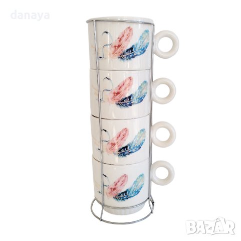 4340 Комплект керамични чаши на метална стойка Power of Love