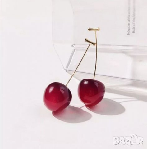 Нови изящни обеци черешки 15 лв, снимка 2 - Обеци - 36905567