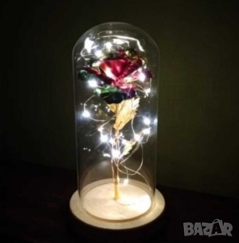 LED Светеща Роза под стъклен похлупак(Червена или многоцветна), снимка 5 - Други - 27880492