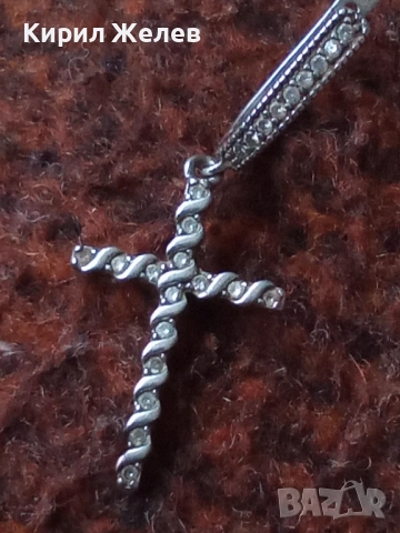 Старо сребърно кръстче 29565, снимка 5 - Колиета, медальони, синджири - 52361096