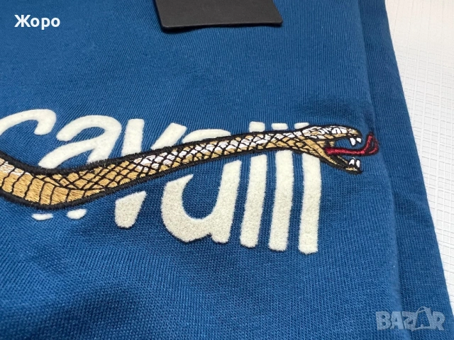 Оригинална Roberto Cavalli Синя Тениска – Snake Logo Design – Нова с Етикети и Торбичка – Luxury , снимка 10 - Тениски - 53507098