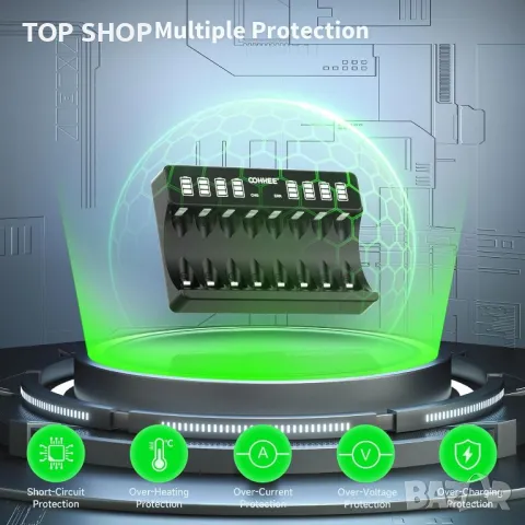 Интелигентно зарядно устройство за батерии с 8 x AAA батерии, интелигентно зарядно устройство за бат, снимка 4 - Оригинални зарядни - 48842687