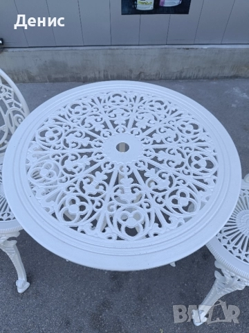 маса и два стола лят алумин 1302545, снимка 3 - Градински мебели, декорация  - 51467997