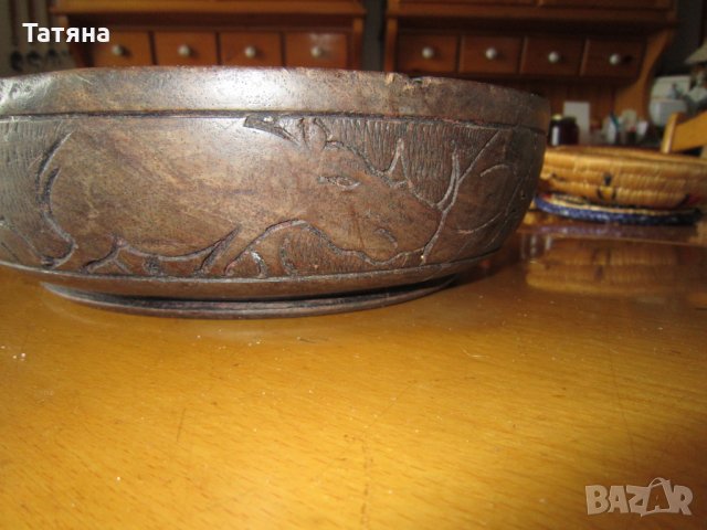         СУВЕНИРИ  купа от ТИКОВО ДЪРВО  ; СТАР РУСКИ САМОВАР;КОЖЕНО ШИШЕ  - КУЧЕ   , снимка 3 - Антикварни и старинни предмети - 28689488