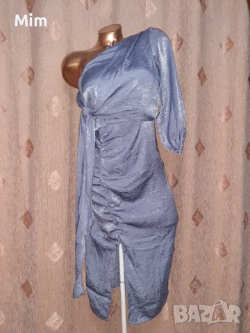 BUBBLEROOM 34 Оловно сиво синя рокля @, снимка 3 - Рокли - 38719889