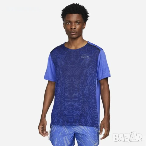 Nike Dri-FIT Run Division Rise 365 'Medium Blue' - страхотна мъжка тениска КАТО НОВА Л, снимка 3 - Тениски - 51106424