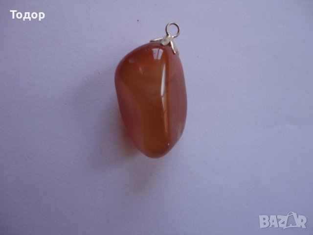 Висулка медальон от полу скъпоценен камък, снимка 2 - Колиета, медальони, синджири - 40065874