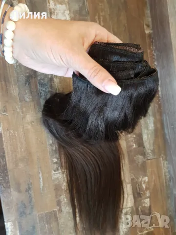 100% естествена европейска коса. 100гр, 51см дължина., снимка 5 - Аксесоари за коса - 50055297