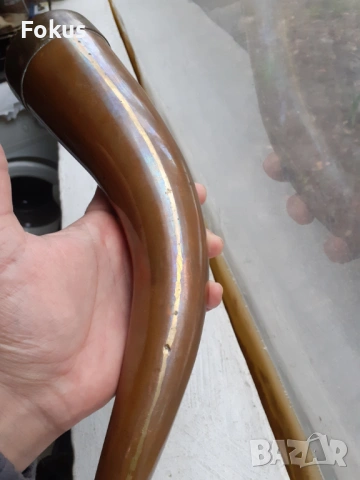 Страхотен голям масивен меден рог - бакър - Уникат, снимка 4 - Антикварни и старинни предмети - 53335775