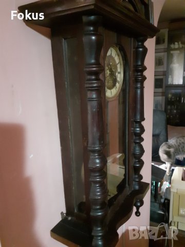 Стар френски антикварен стенен часовнис над 120 годишен, снимка 3 - Антикварни и старинни предмети - 37298365