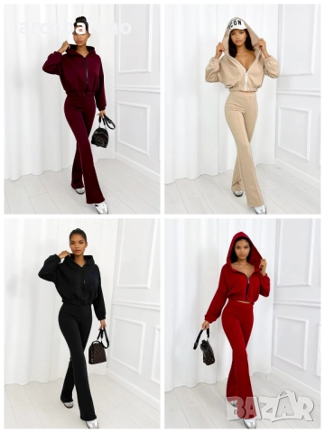 Дамски комплект от суитшърт и панталон Melissa, 4цвята 