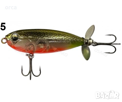 Воблер OSAKO Floating 6.5 см 9 г повърхностен с въртяща перка PRO, снимка 6 - Такъми - 53010234