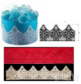 6 вълни върха дантела силиконов молд форма торта борд кант фондан гъмпейст