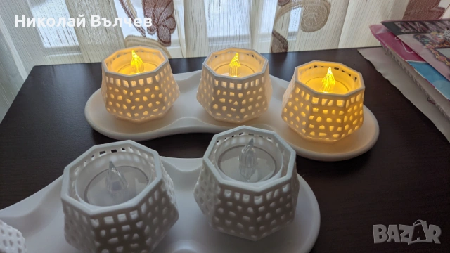 Премиум декоративни LED свещници – комплект 3 броя | Модерен арт дизайн | Готов подарък, снимка 4 - Декорация за дома - 53130563