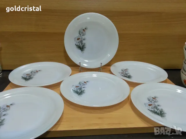 Стар френски аркопал чинии, снимка 2 - Антикварни и старинни предмети - 49777394