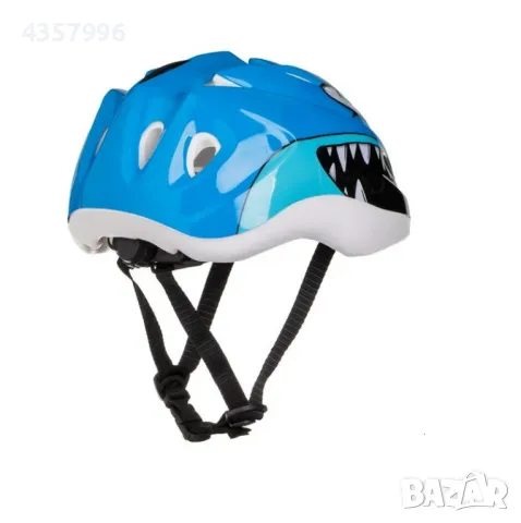 Детска каска Акула, За велосипед, ролери, тротинетка, Син , снимка 3 - Детски велосипеди, триколки и коли - 50085216