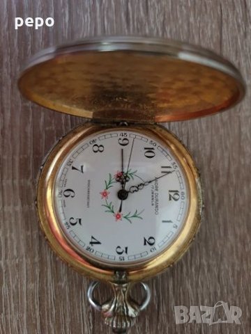 Швейцарски позлатен джобен часовник , снимка 1 - Джобни - 28350022