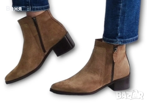 Боти, велур, нови, снимка 2 - Дамски боти - 52457344