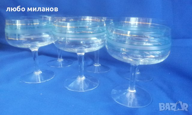 Ретро шампанки, кристални, 6 бр, снимка 1 - Антикварни и старинни предмети - 38580911