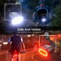 Комплект акумулаторни, водоустойчиви LED светлини за велосипед USB-078, снимка 6