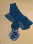 Син ефирен шал с декоративна роза, снимка 1 - Шалове - 33083617