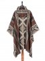 Автентичнo еквадорско унисекс пончо Мапуче, 100% вълна, кафяво, снимка 7