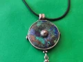 Стар сребърен медальон 925 с тюркоаз, снимка 2