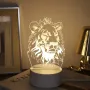 Холограмна 3D LED лампа Лъвска Глава, снимка 1