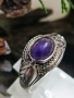 Сребърен пръстен с аметист 18.80мм , снимка 1