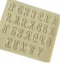 Тънки главни ръкописни букви латиница силиконов молд форма декор торта сладки фондан и др. украса