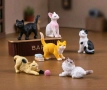 6 бр коте котки котета котенца малки фигурки играчки фугурка за игра и украса торта от смола, снимка 1