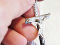 сребърен кръст разпятие Христово Исус Христос и сребърен синджир сребро, снимка 4