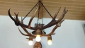 Ръчно изработен полилей от паднали еленови рога с ръчно изработени дървени чашки , снимка 7